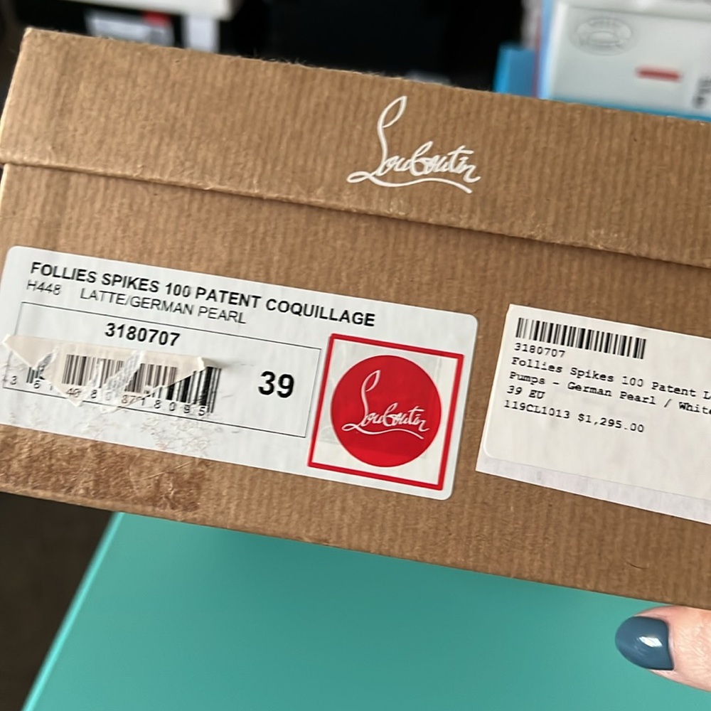 $1300 Christian Louboutin White Spikes - Picture 5 of 7
